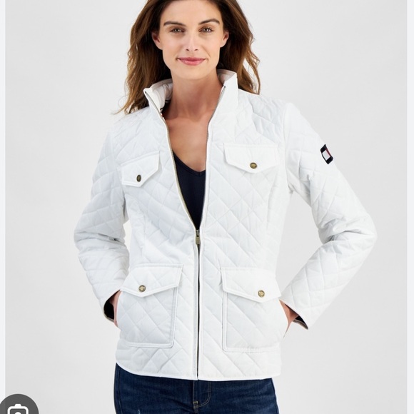 Tommy Hilfiger white quilted 4 pocket jacket - Picture 1 of 3